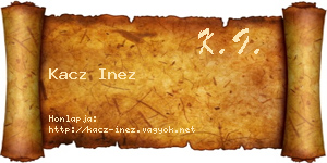 Kacz Inez névjegykártya